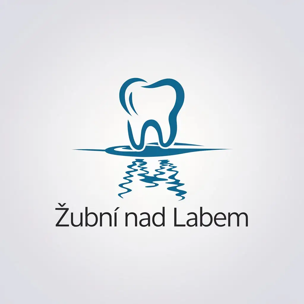 LOGO Design for Zubn nad Labem Minimalistic Tooth Symbol Above Water