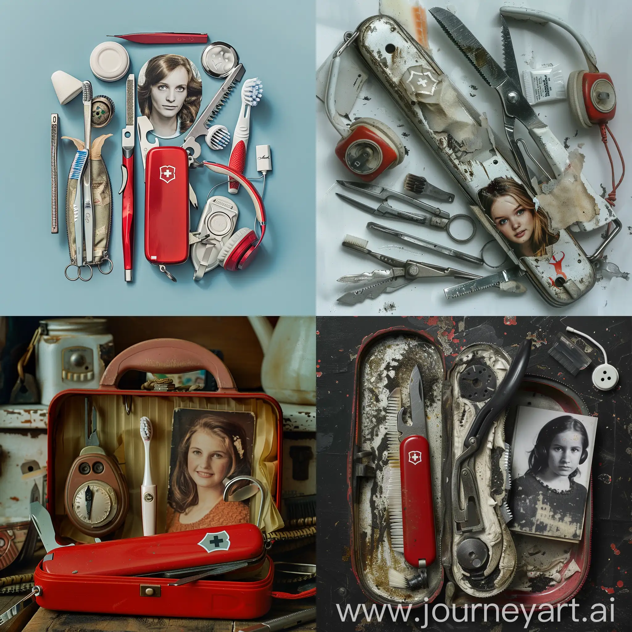 Innovative-Swiss-Army-Knife-with-Toothbrush-and-Vintage-Phone
