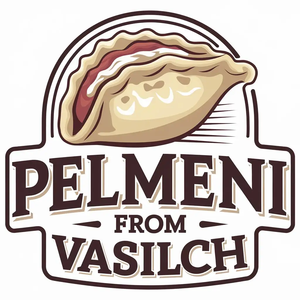 LOGO-Design-For-Pelmeni-from-Vasilich-Modern-Vector-Design-with-Pelmeni-Symbol-in-Food-Industry