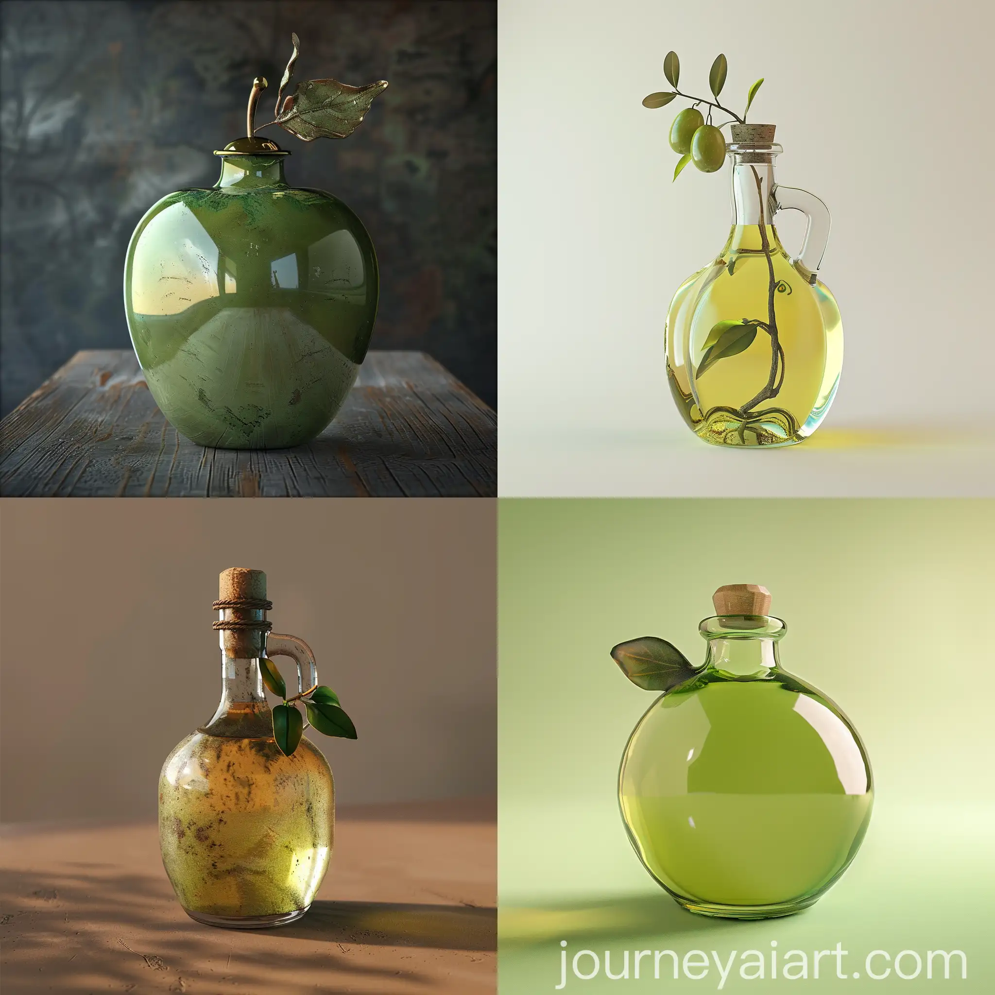 Cartoonish-Olive-Oil-Bottle-in-Apple-Style