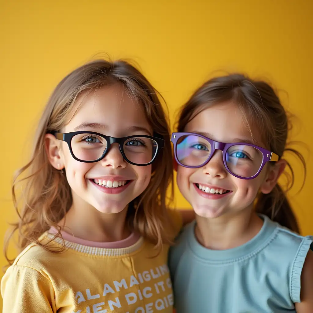 2 happy kids with glasses