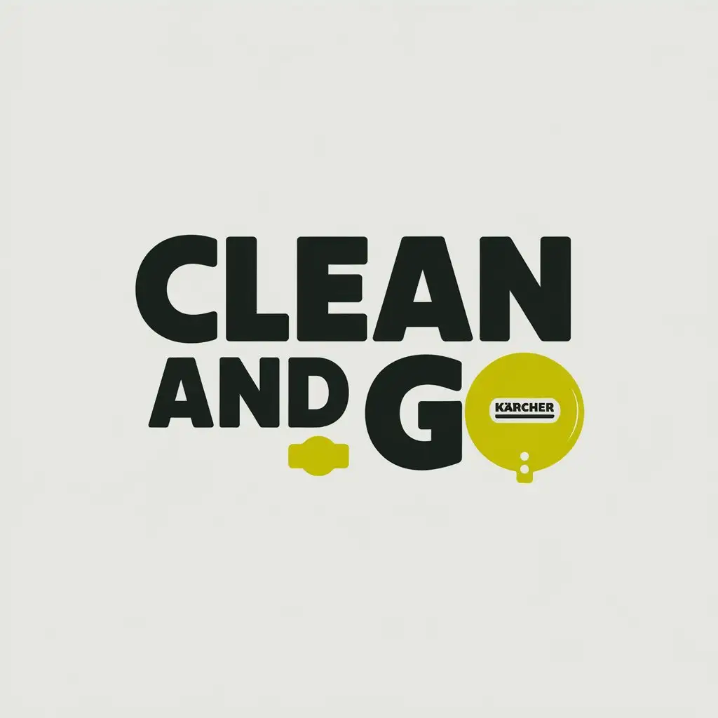 a vector logo design,with the text "Clean and Go", main symbol:cleaning vacuum Karcher,Moderate,clear background