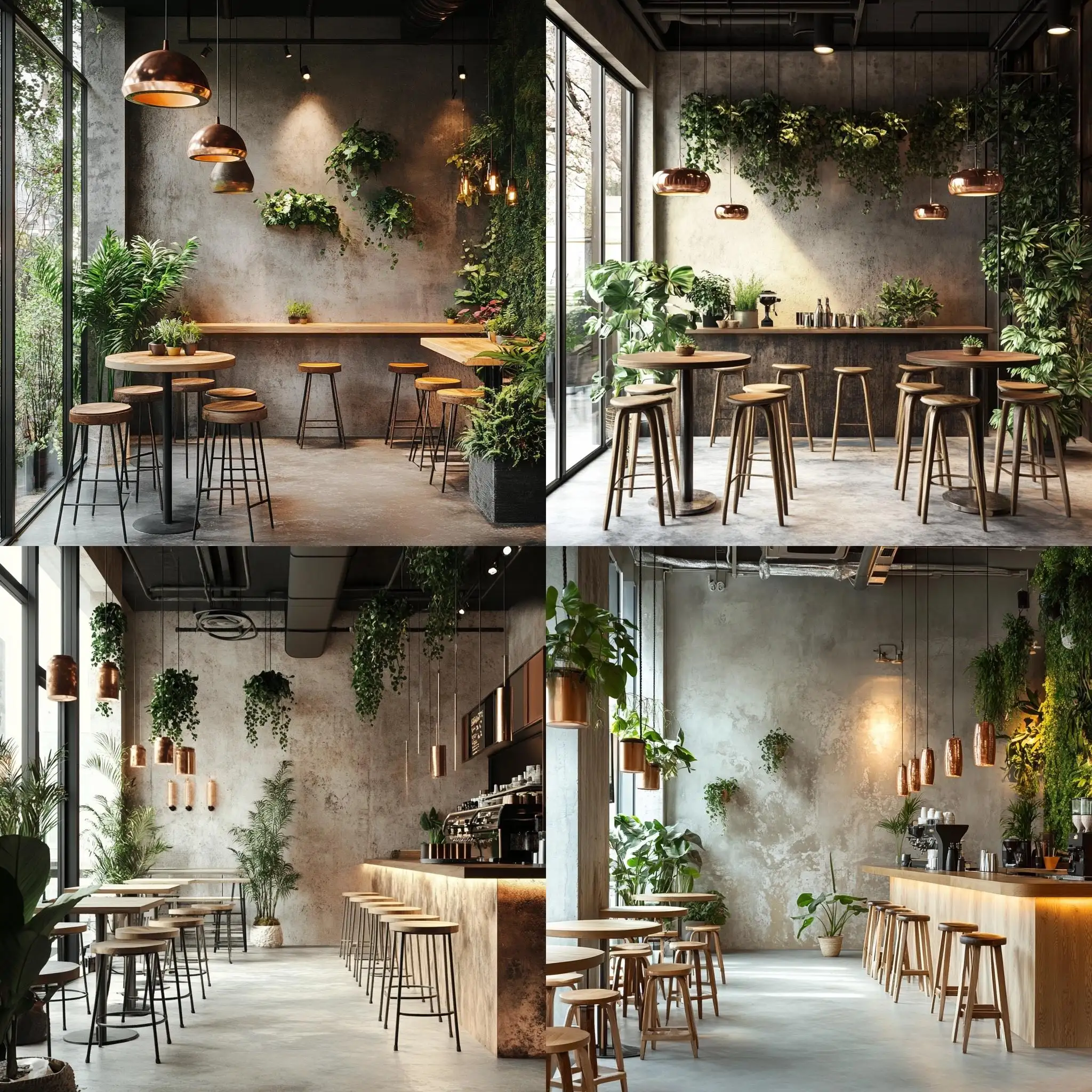Biophilic-Coffee-Shop-Interior-Design-with-Urban-Chic-Style-and-Copper-Accents