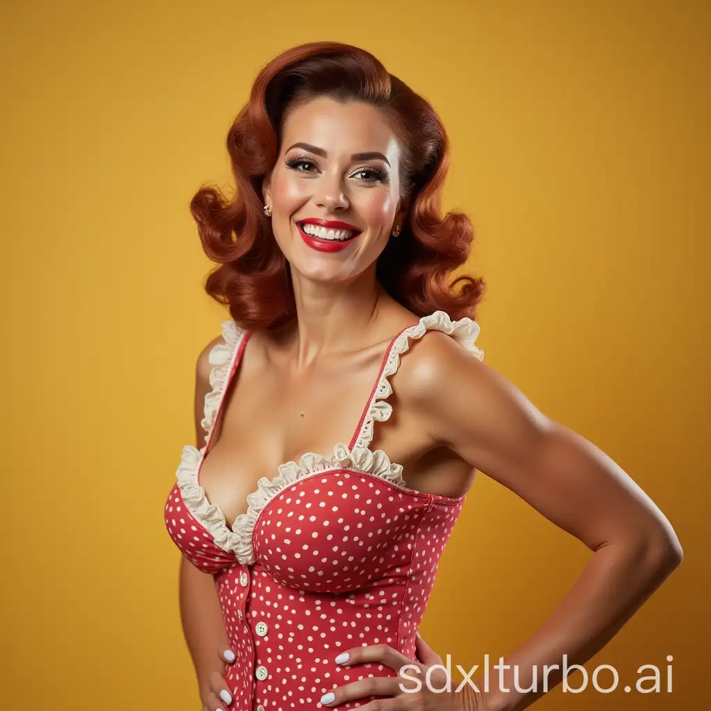 Vintage-Pinup-Woman-as-a-Happy-Housewife-in-Retro-Style