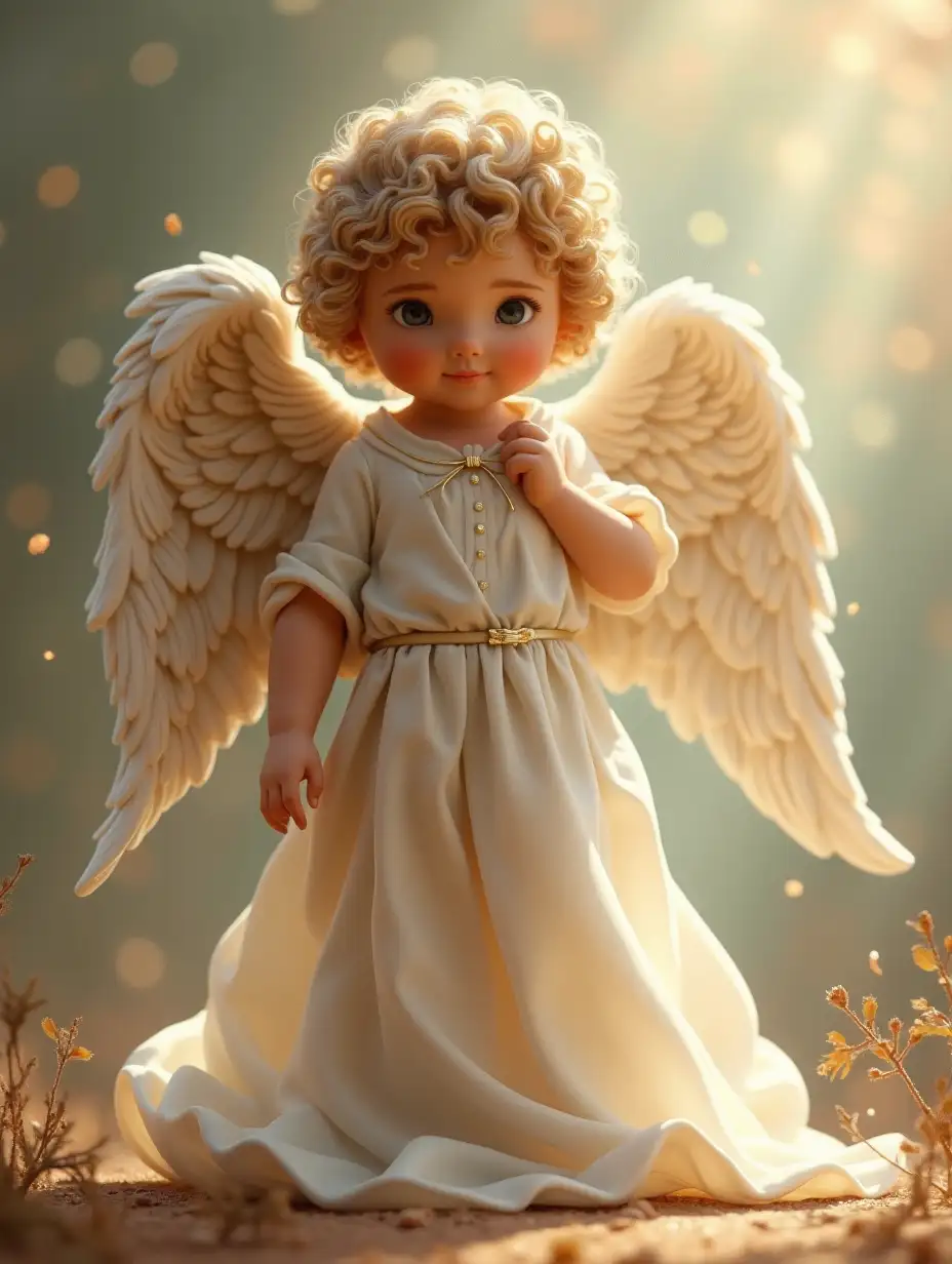 A little boy angel with a bow