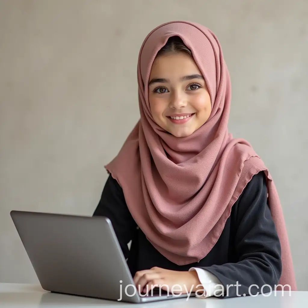 Muslim-Woman-in-Hijab-Studying-with-Focus-and-Dedication