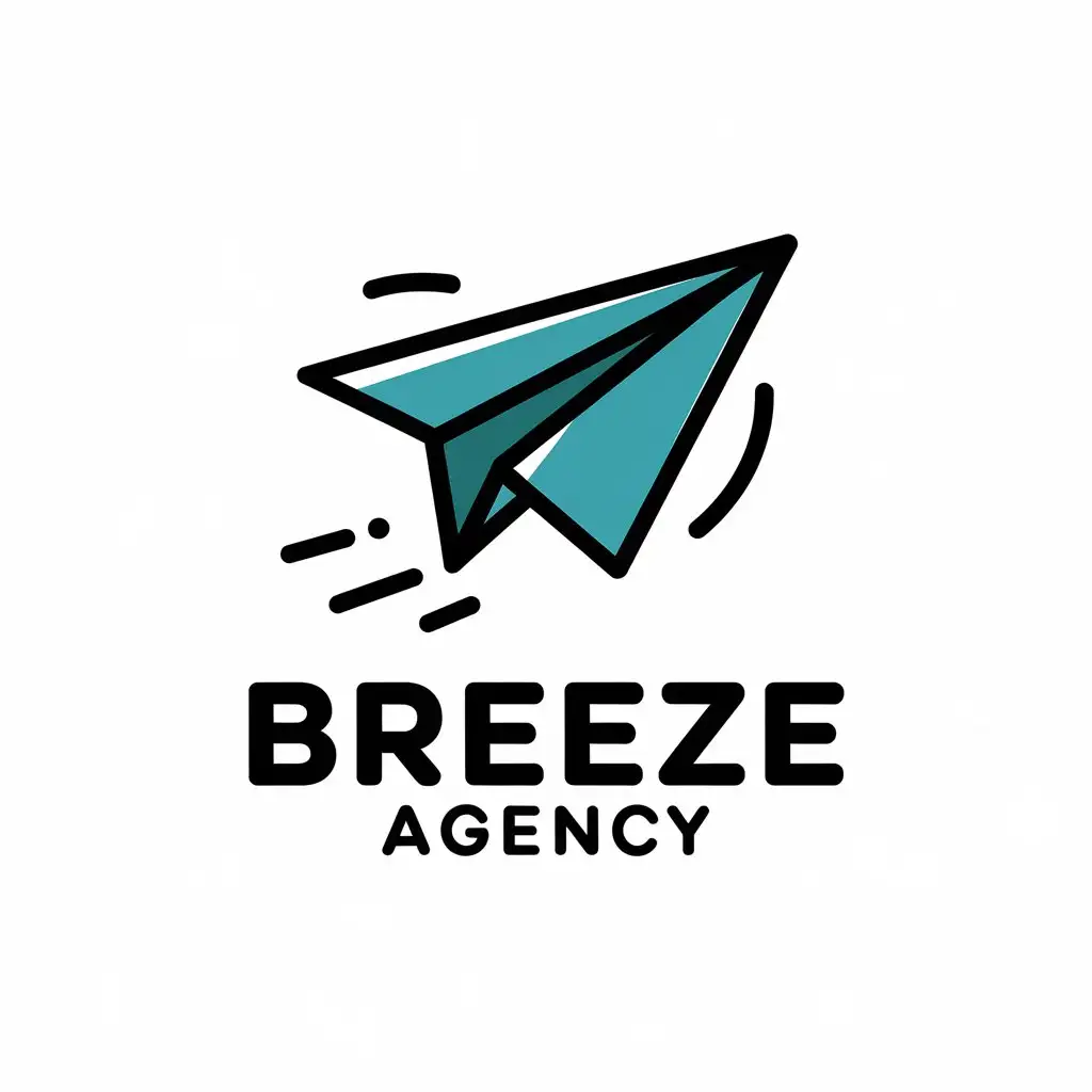 a vector logo design,with the text "Breeze agency", main symbol:paper plane earnings success,Moderate,be used in Travel industry,clear background