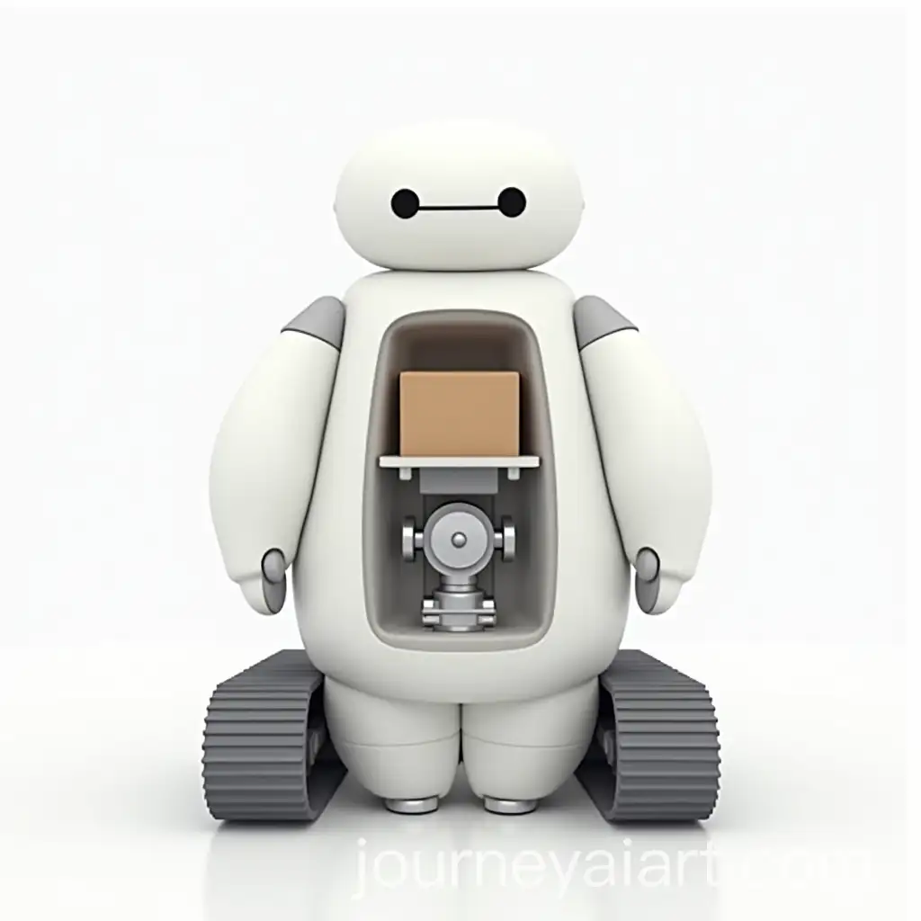 Friendly-White-Robot-on-TankAI-Image-Expansion-Treads-with-Exposed-Solenoid-Mechanism