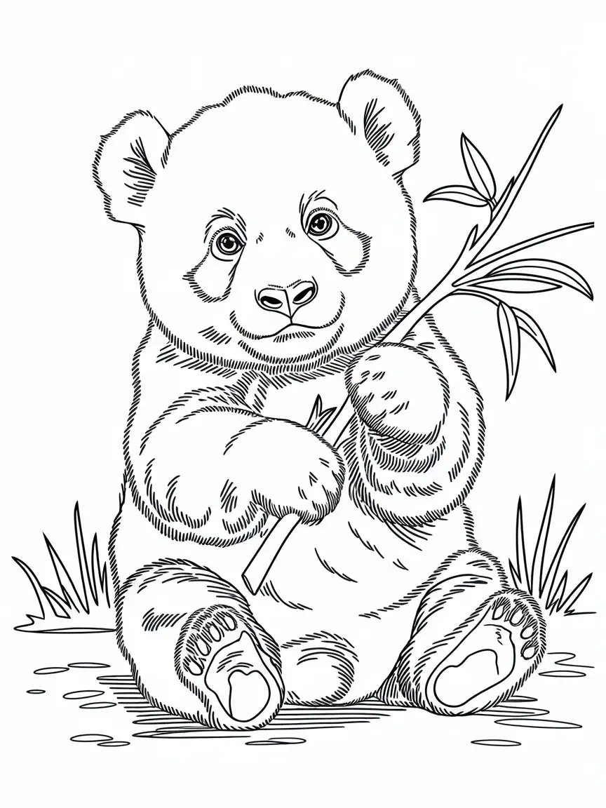 Cute Baby Animals Coloring Page for Kids