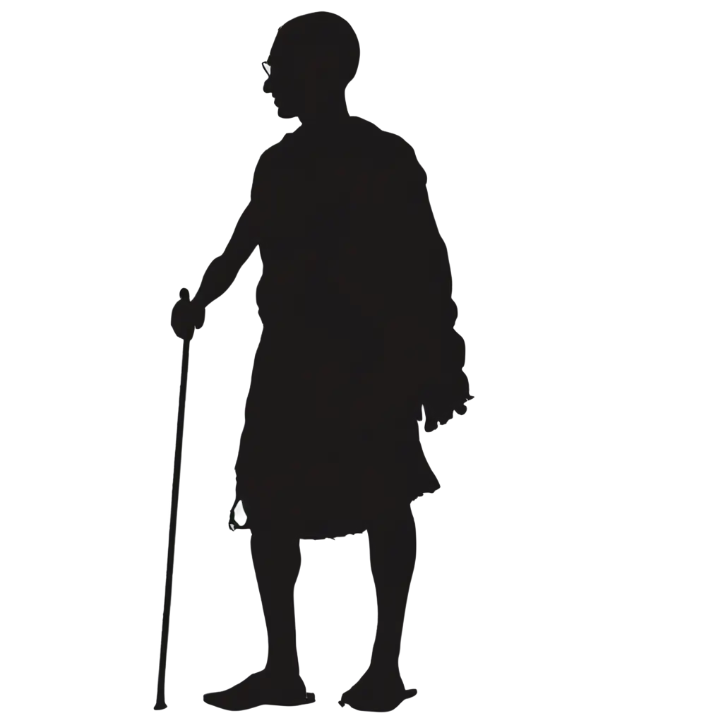 Gandhi-Silhouettes-PNG-Image-Peaceful-Iconic-Figures-in-HighQuality-Format