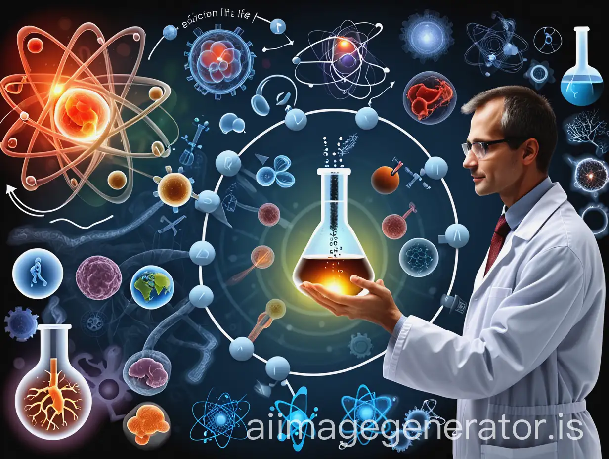 image expressing relationship of science and its role in human life