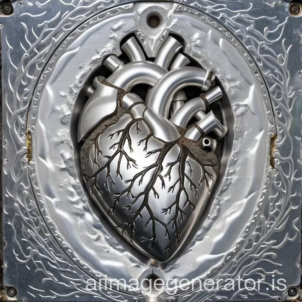 a heart of aluminum metal and it's buried