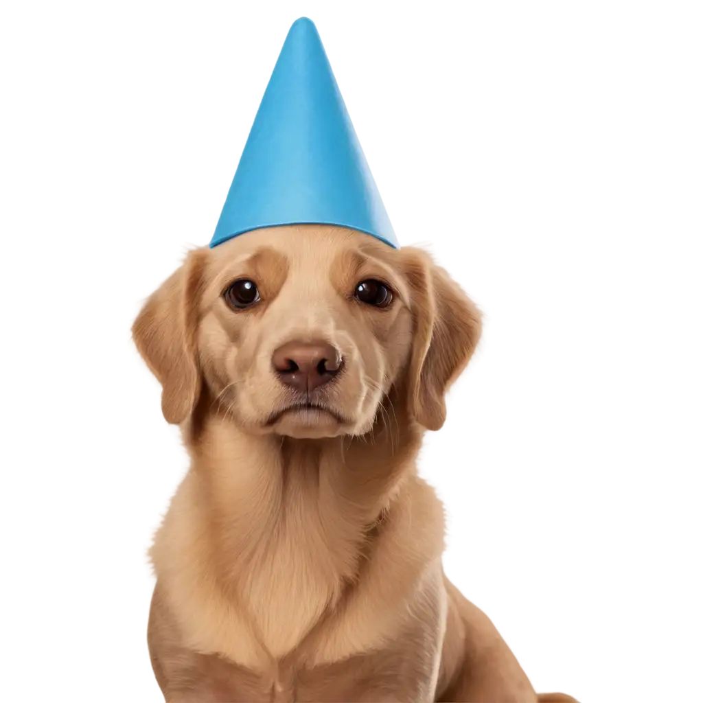 Dog-Wearing-Blue-Conical-Hat-PNG-HighQuality-Image-for-Diverse-Uses