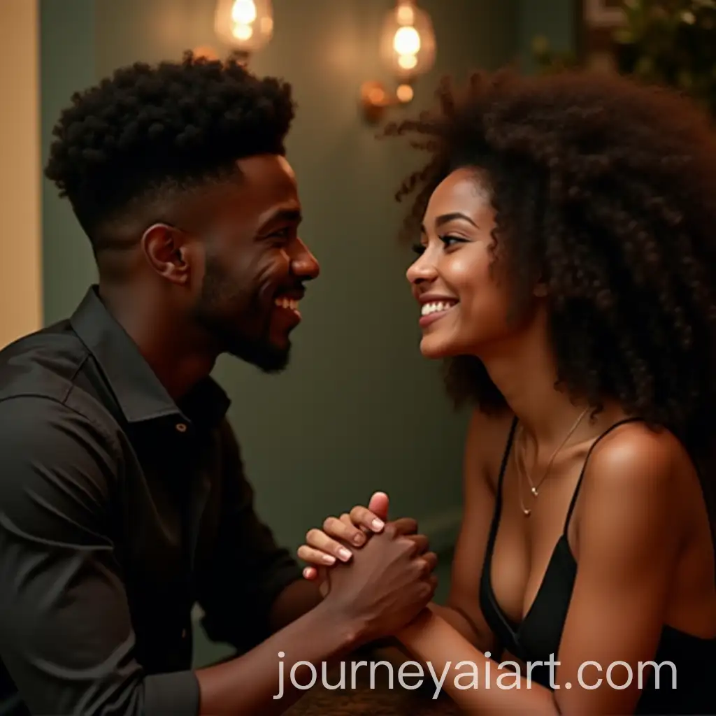 Young-Black-Couple-in-Elegant-Caf-Holding-Hands-CloseUp