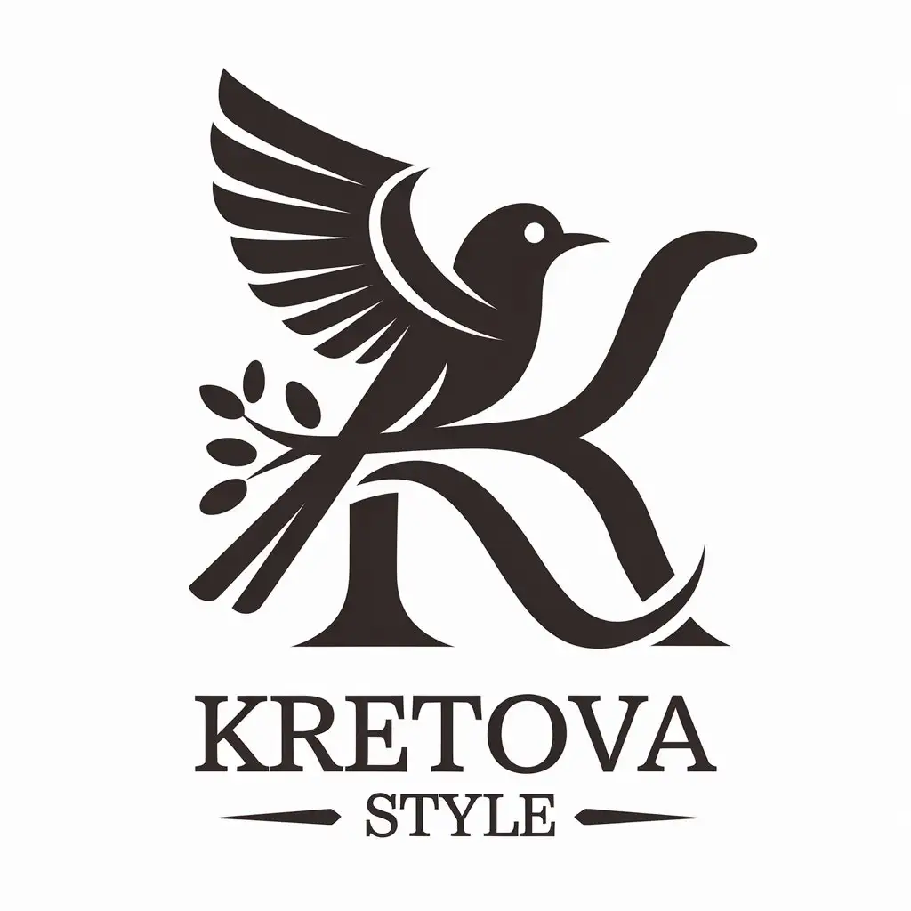 LOGO-Design-for-Kretova-Style-Elegant-Bird-Symbol-on-Clear-Background