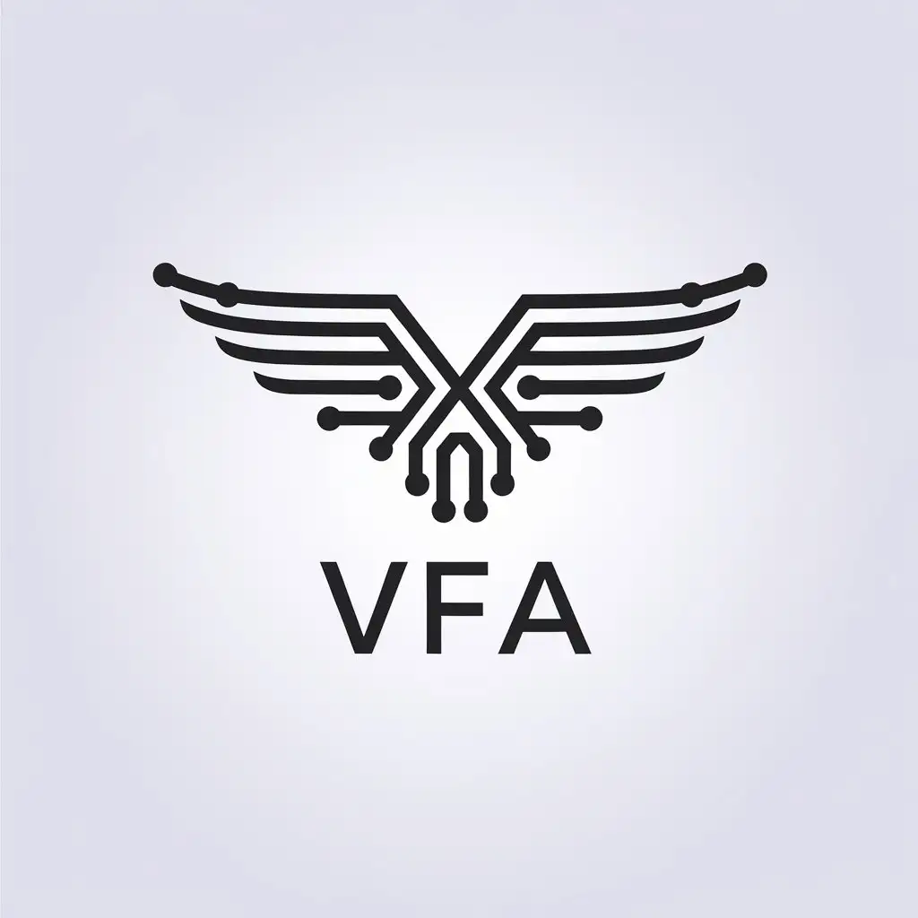 LOGO Design for VFA Minimalist AI Wing with Internet Industry Appeal