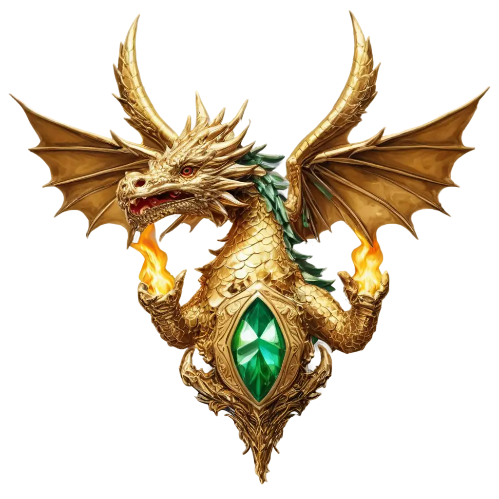 Golden-FireBreathing-Dragon-Head-PNG-with-Intricate-Emerald-and-Gold-Scales-HighQuality-Image-for-Digital-Creations