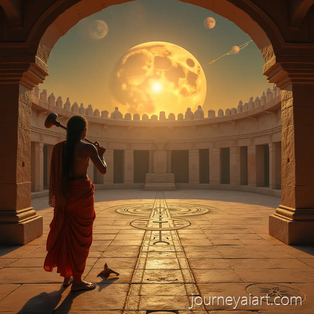 Ancient-Indian-Astronomer-Observing-the-Sun-at-Open-Observatory-with-Stone-Instruments