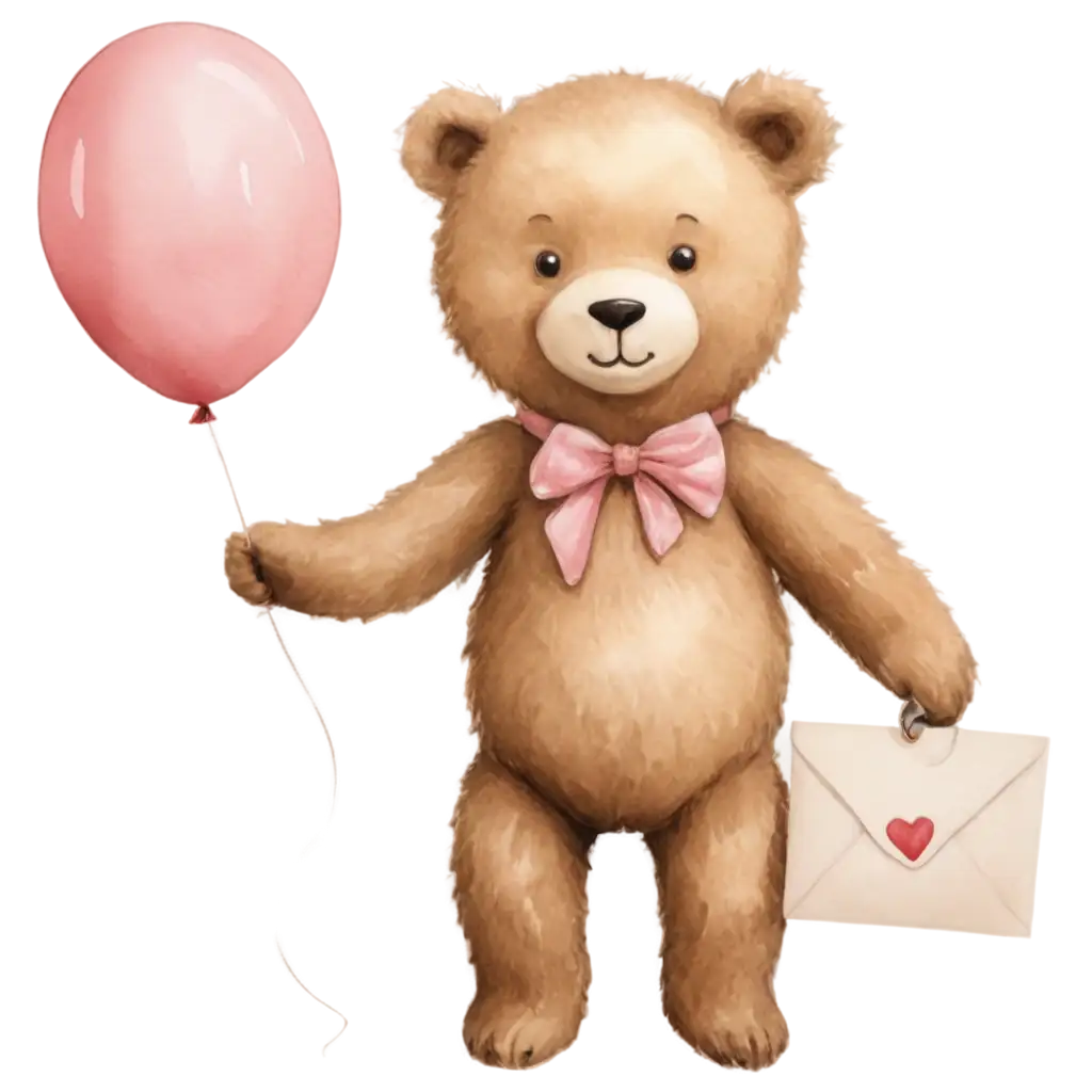 Teddy-Bear-Holding-Balloon-for-Baby-Tea-PNG-Cute-HighQuality-Image-for-Digital-Use