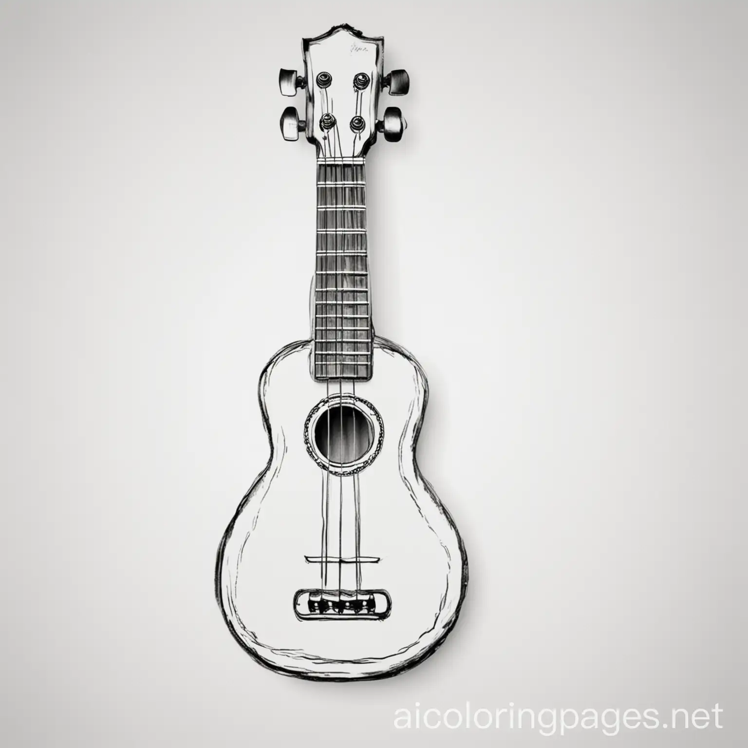 Ukulele-Coloring-Page-with-Simplicity-and-Ample-White-Space