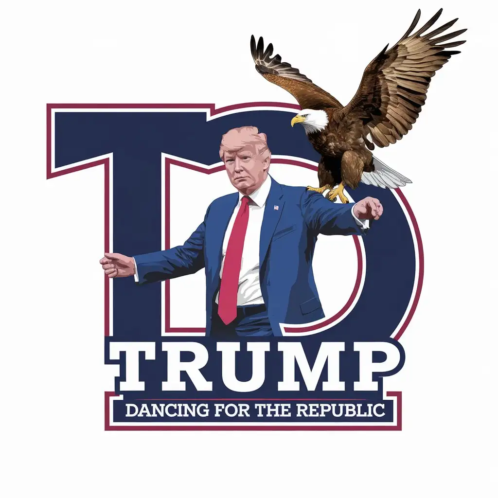 LOGO Design for Trump Dancing with American Eagle DANCING FOR THE REPUBLIC Theme