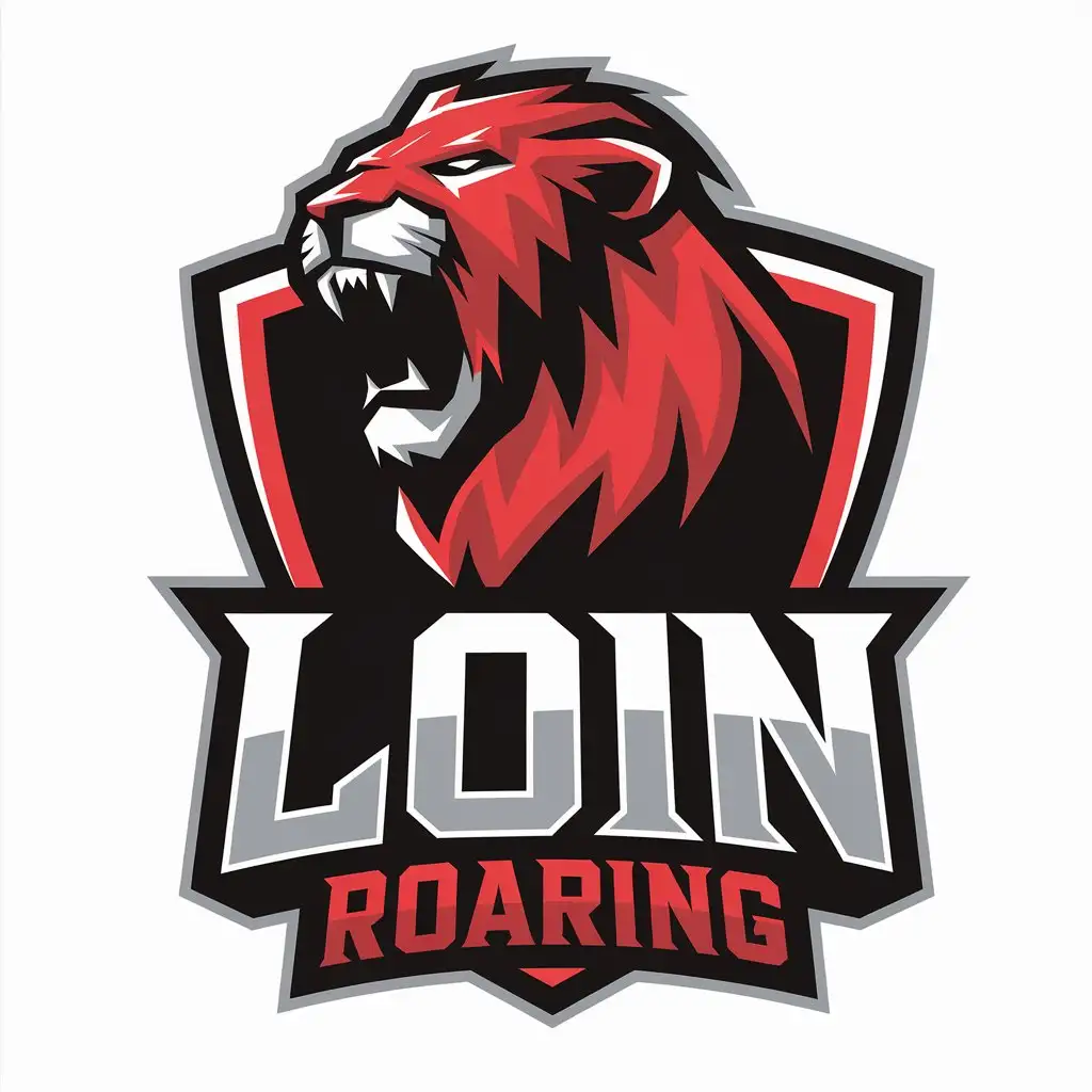 LOGO Design for Loin Roaring Red Lion Roaring in Sports Fitness Industry with Clear Background