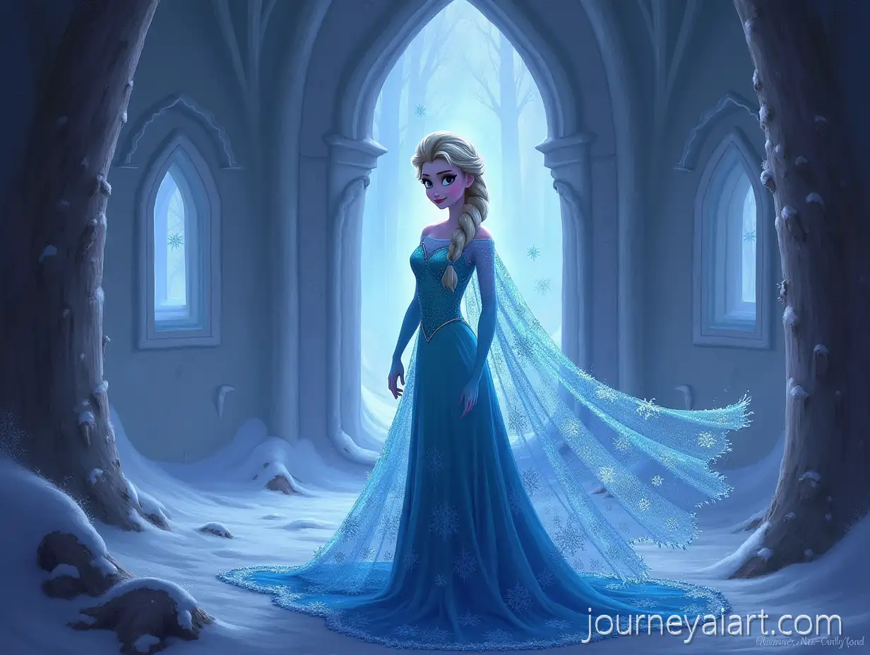 Princess-Elsa-in-Her-Majestic-Ice-Castle-with-Fantasy-Frozen-Elements