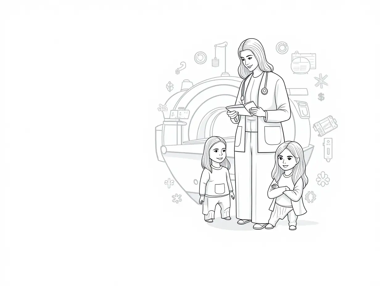 Indian-Doctor-Operating-Advanced-Diagnostic-Equipment-with-Family-in-the-Foreground-for-Healthcare-Advertisement