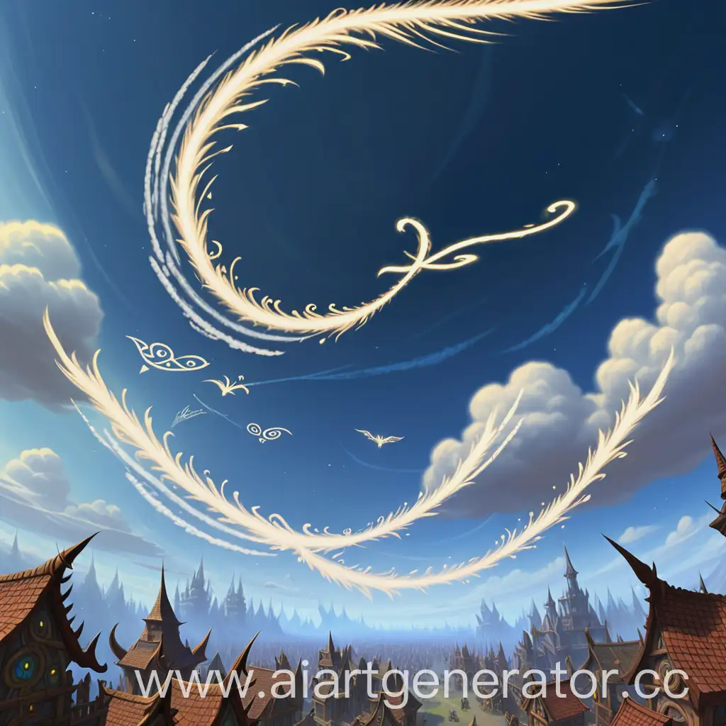 Skywriting-Over-a-Fantasy-Landscape-with-NewzBay-and-Sky-of-Usenet-in-World-of-Warcraft-Style