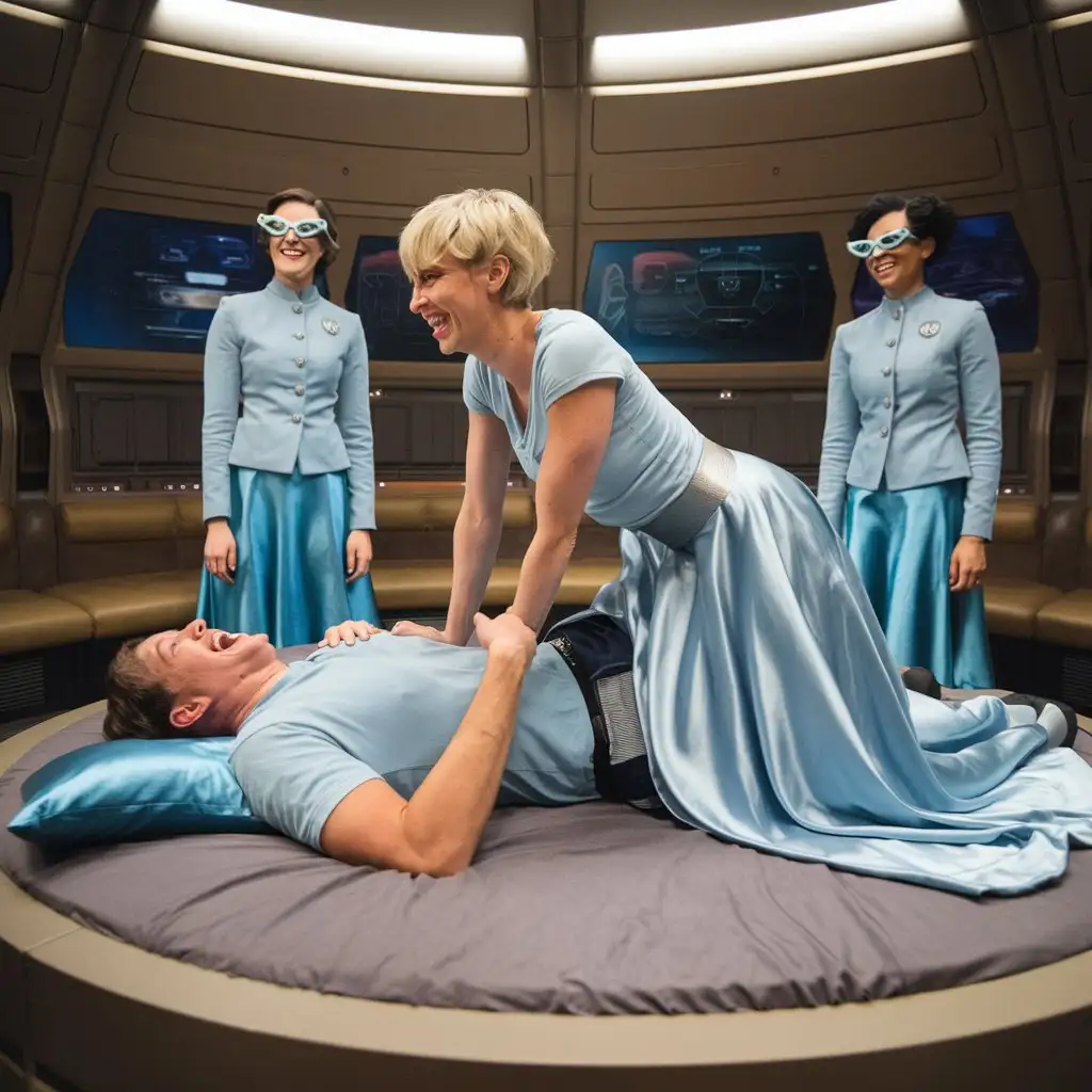 Luxury-Spaceship-Lounge-with-Laughing-Man-and-Beautiful-Women-in-Futuristic-Outfits