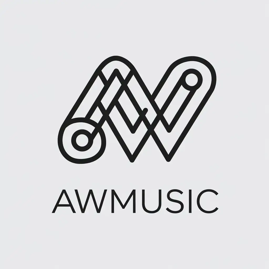 LOGO Design for AWMusic Intertwined A and W with Minimalistic Style for Entertainment Industry