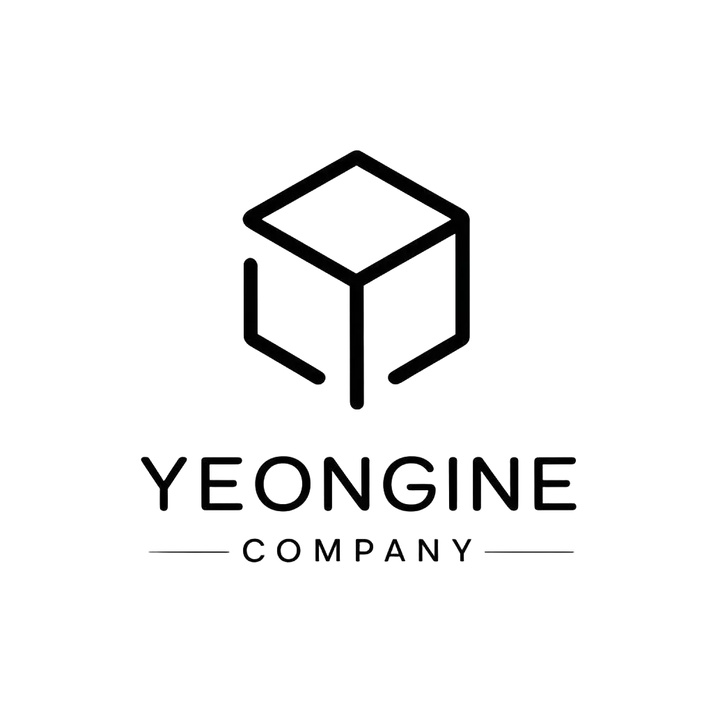 a vector logo design,with the text "YEONGINEcompany", main symbol:YEONGINE,Minimalistic,be used in Technology industry,clear background