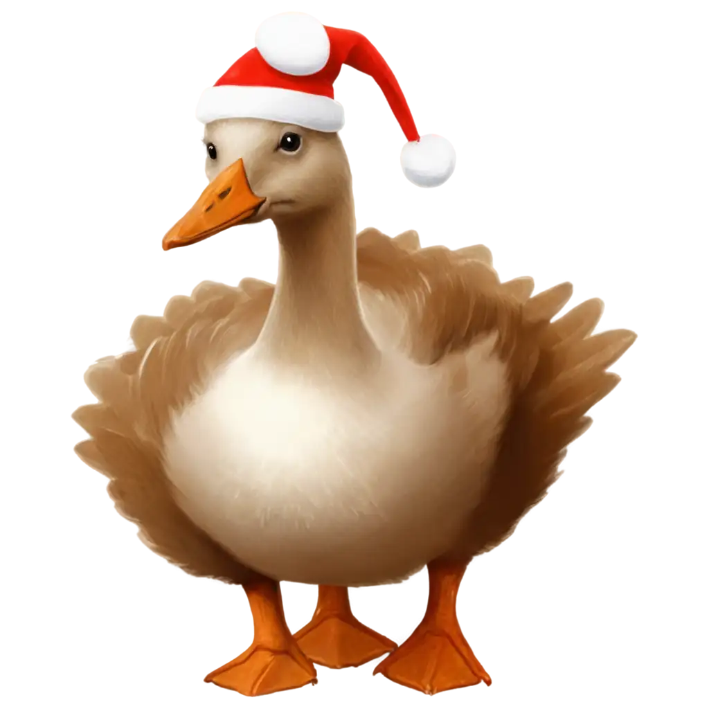 Goose-with-Santa-Claus-Beard-and-New-Years-Hat-PNG-Perfect-for-Holiday-Themes