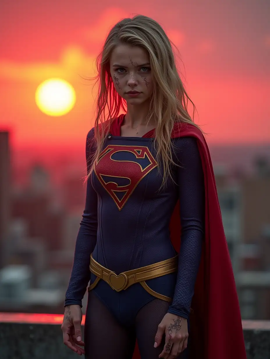 Young-Bizarro-Supergirl-in-BattleDamaged-Suit-Under-a-Red-Sun