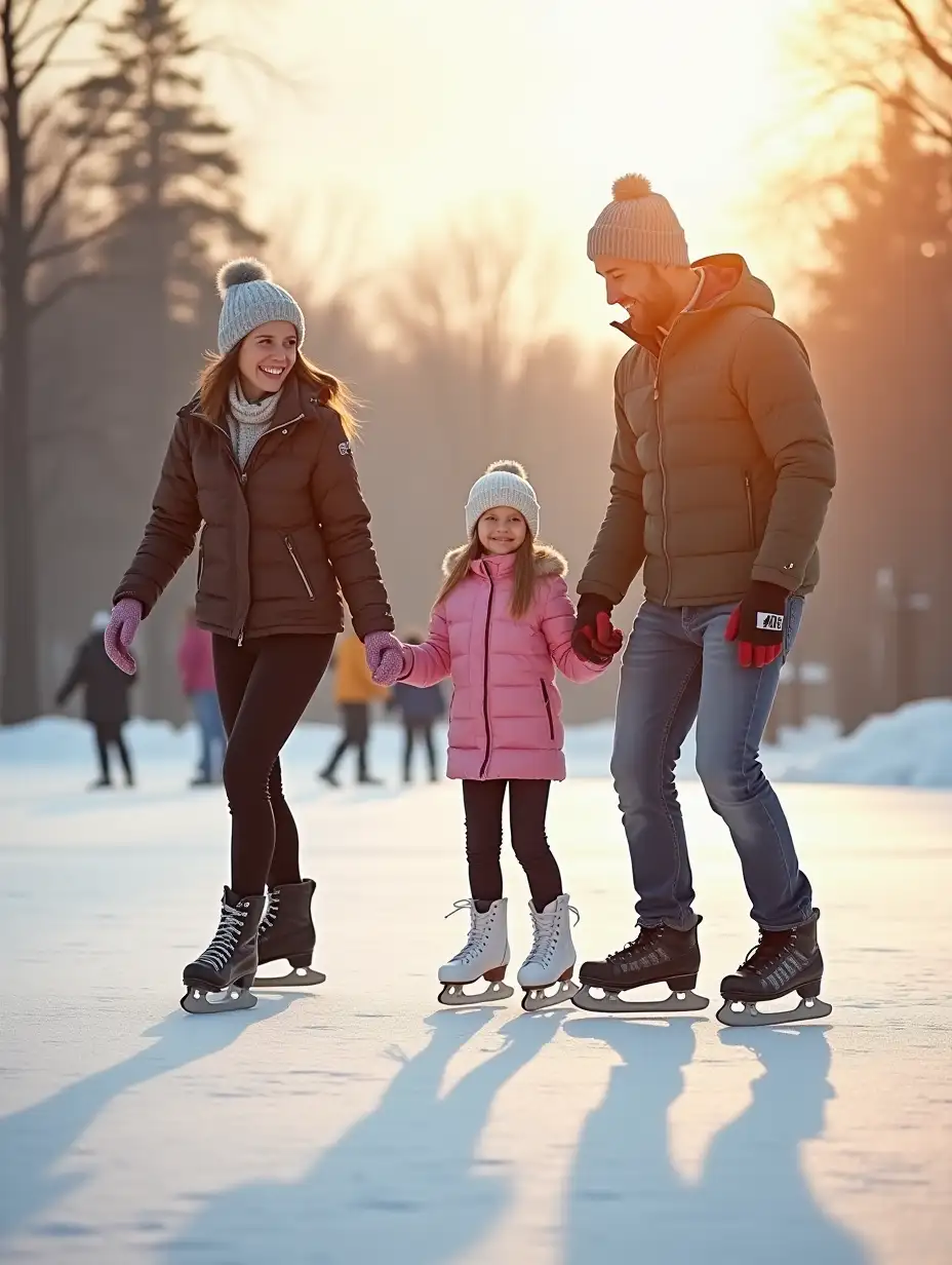 Family-Skating-in-the-Park-on-a-Winter-Morning