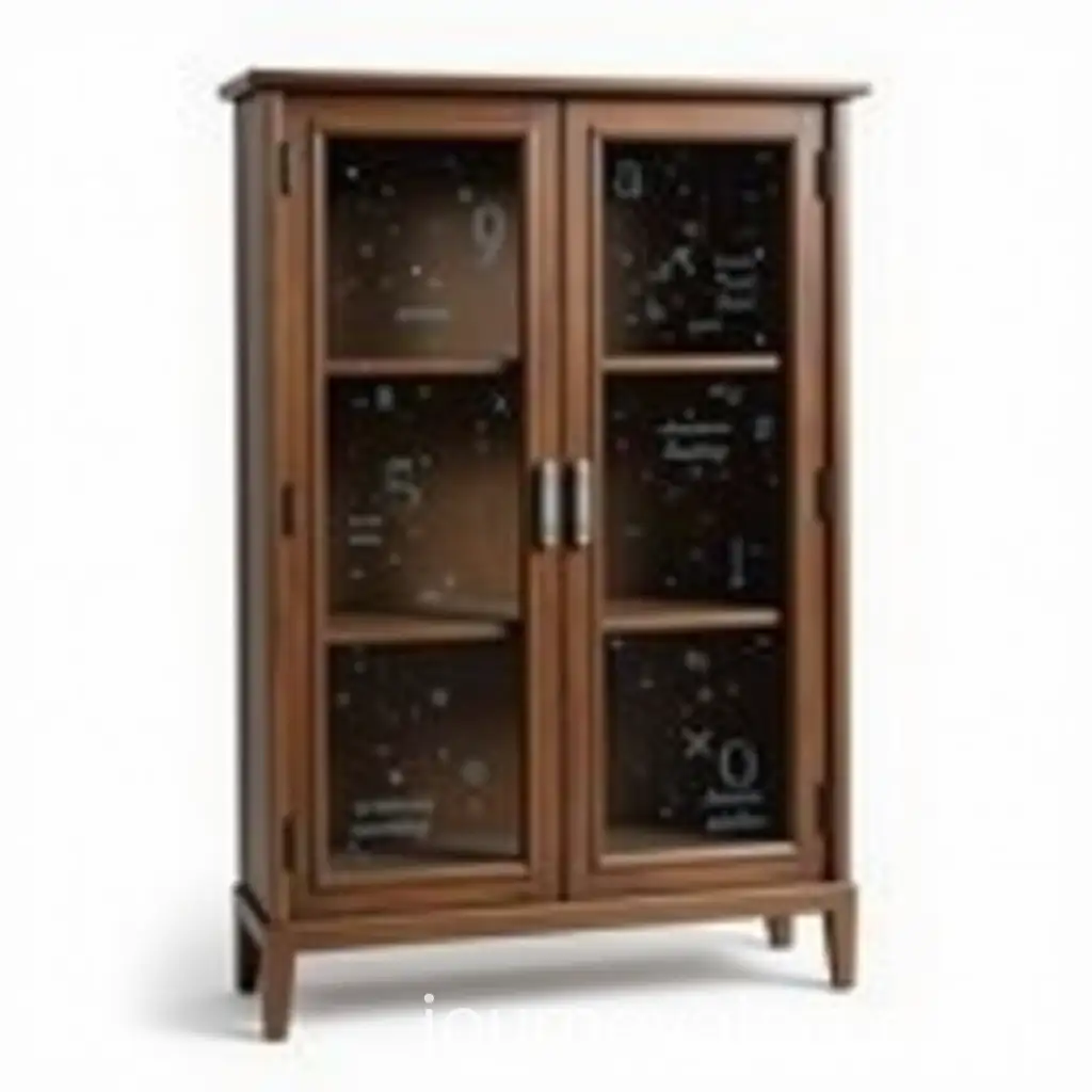 Modern-Classic-TwoDoor-GlassFronted-Bookcase-in-Rustic-Style-with-Metal-Accents