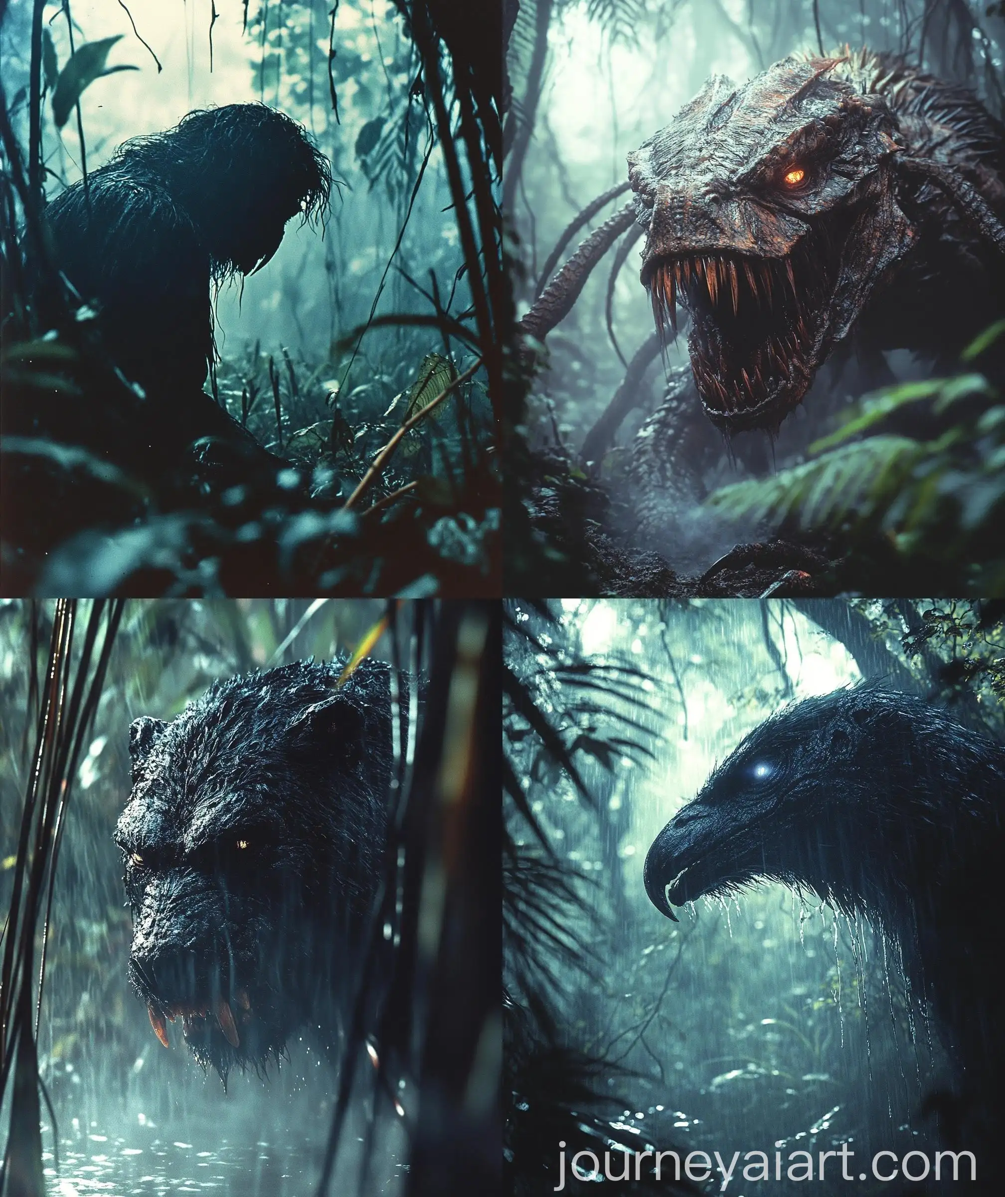 Hybrid-Brutal-Monster-in-Dense-Jungle-Captured-with-1990s-Camcorder