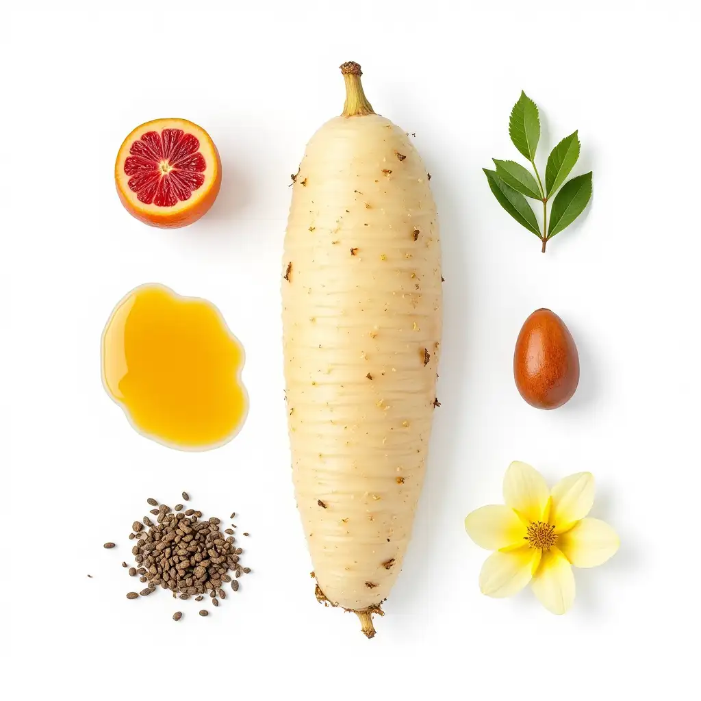 Collection-of-Herbal-and-Fruity-Elements-on-a-White-Background