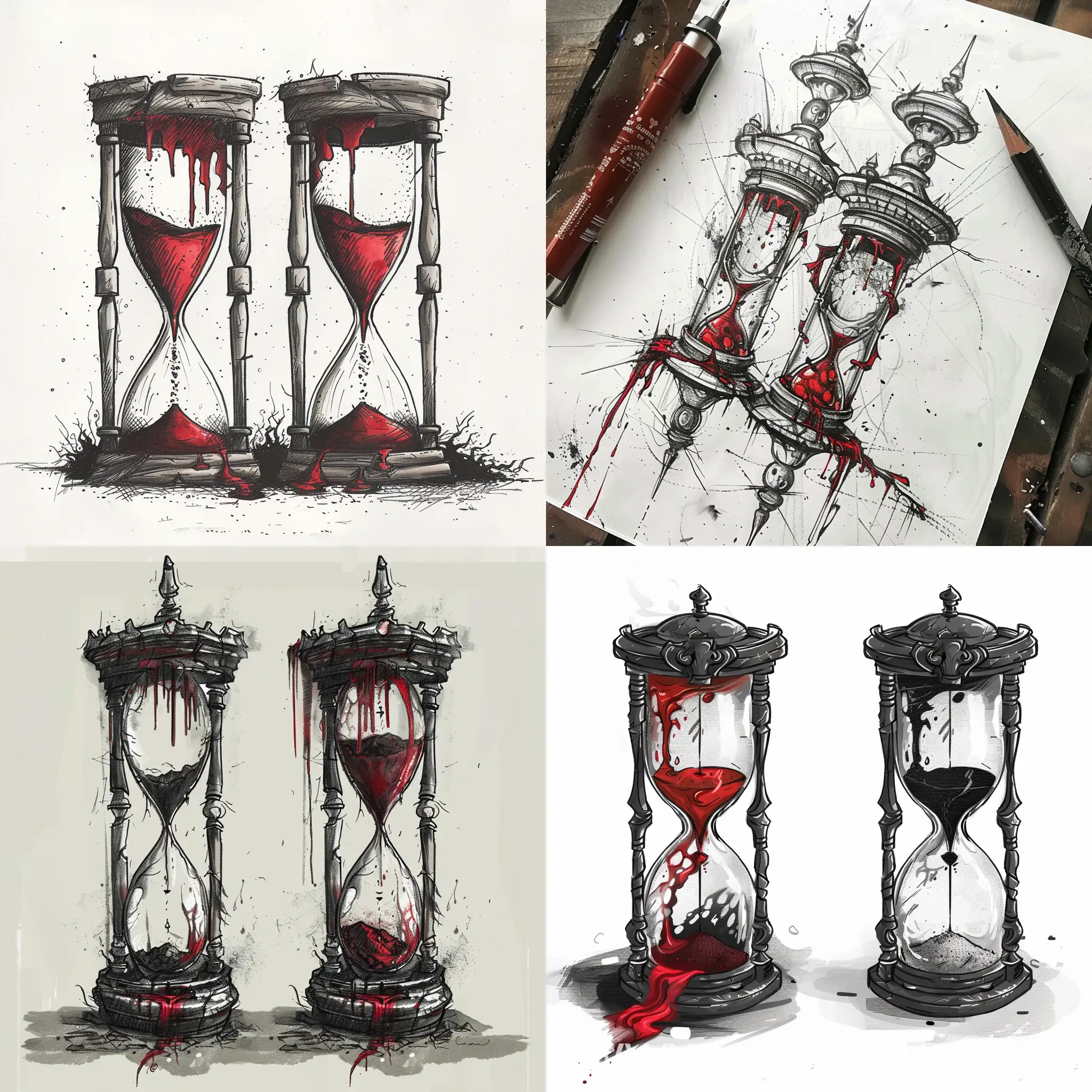 Old-Hourglasses-with-Flowing-Blood-and-Ashes