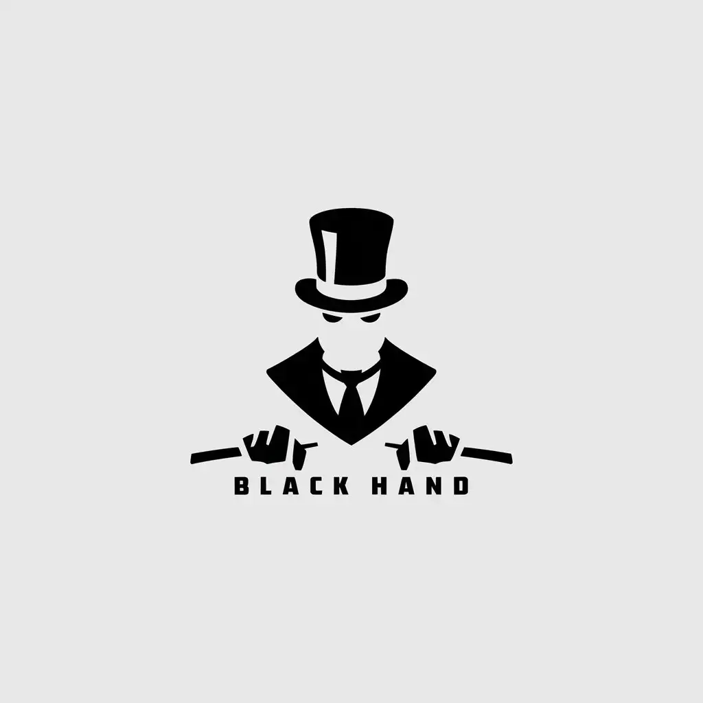 LOGO Design for Black Hand Hitman Gangster Theme Minimalistic Style for Entertainment Industry