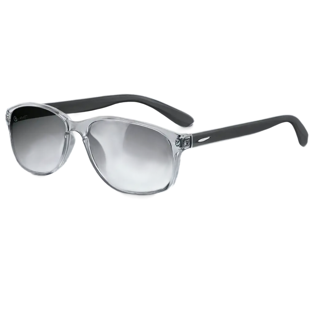 Realistic image of an open transparent sunglasses on transparent background