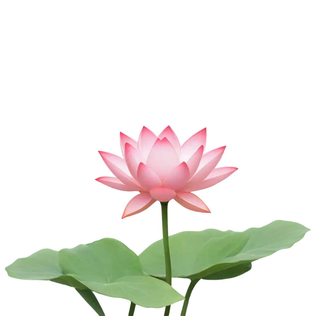 Pink-Lotus-with-Branches-and-Leaves-PNG-Image-Serenity-in-Vector-Art