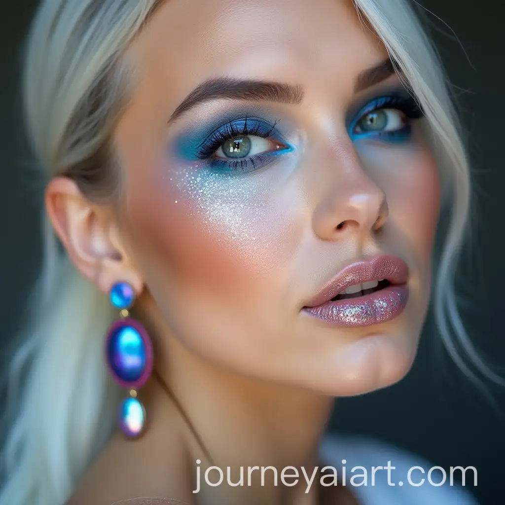 CloseUp-Portrait-of-Woman-with-Blue-Eyeshadow-and-Glitter-Lips