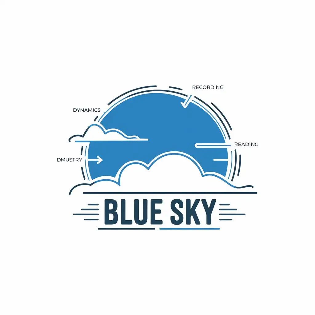 a vector logo design,with the text "blue sky", main symbol:blue sky, logs, dynamics, recording, reading, navigation,Moderate,be used in Travel industry,clear background