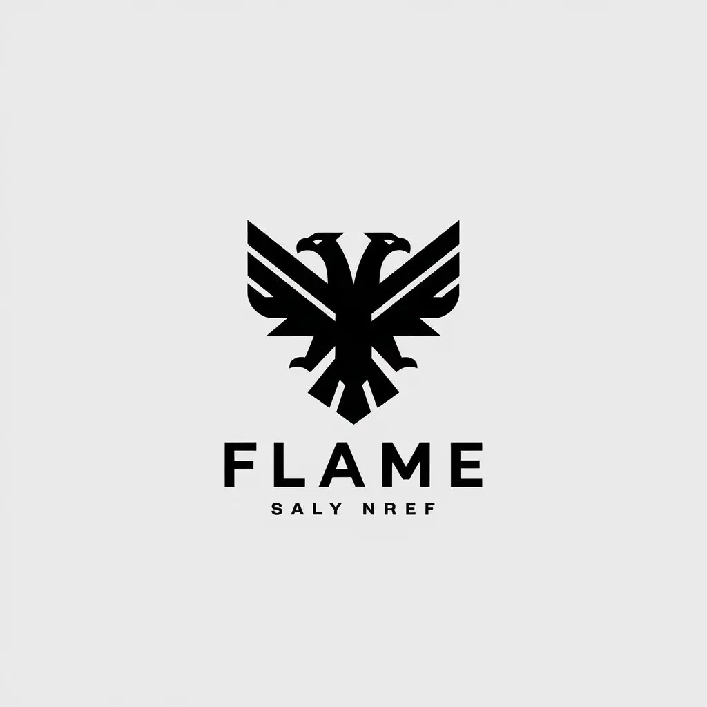 LOGO Design For Flame TwoHeaded Eagle Minimalistic Vector Logo for Retail Industry