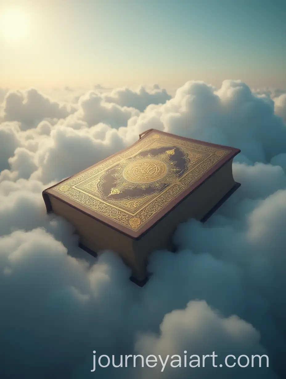 Quran-Floating-Above-Rehal-Surrounded-by-Thick-Clouds