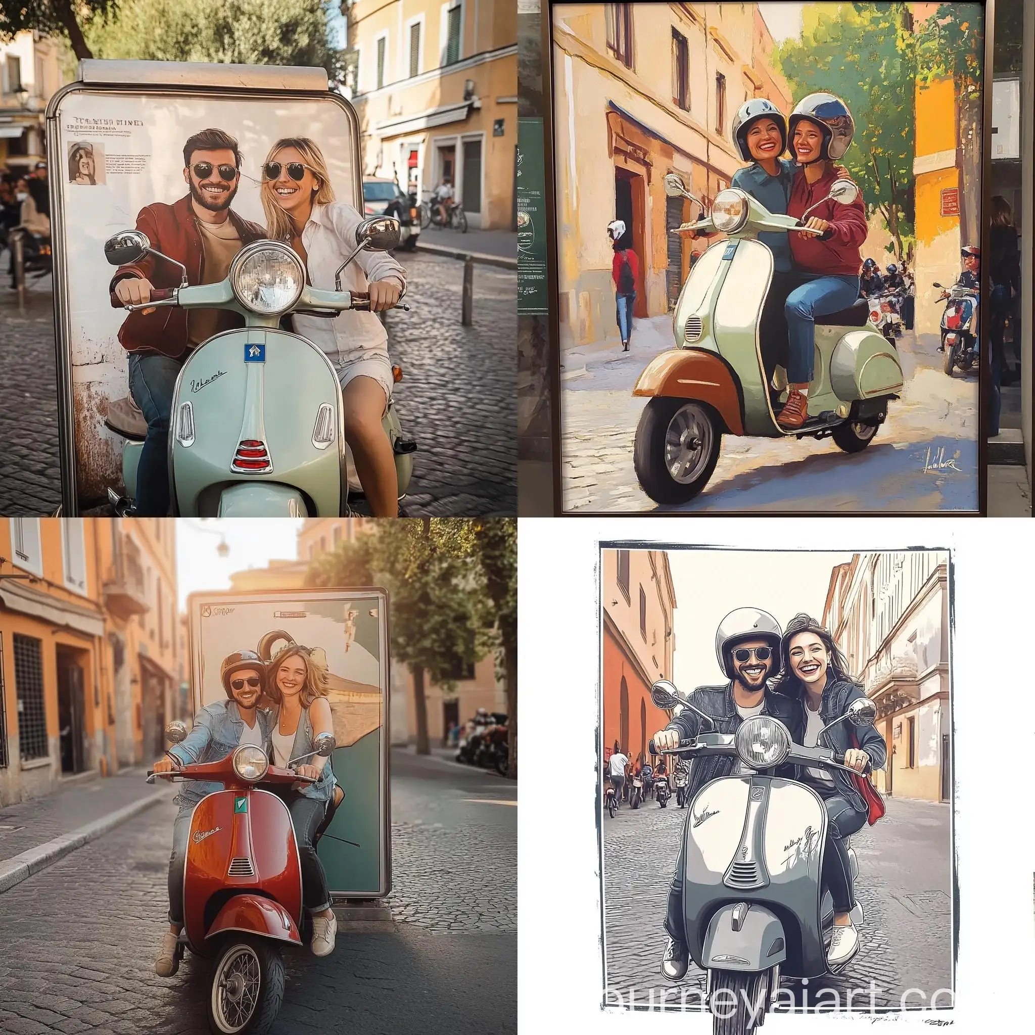 Happy-Couple-Riding-Scooter-Together