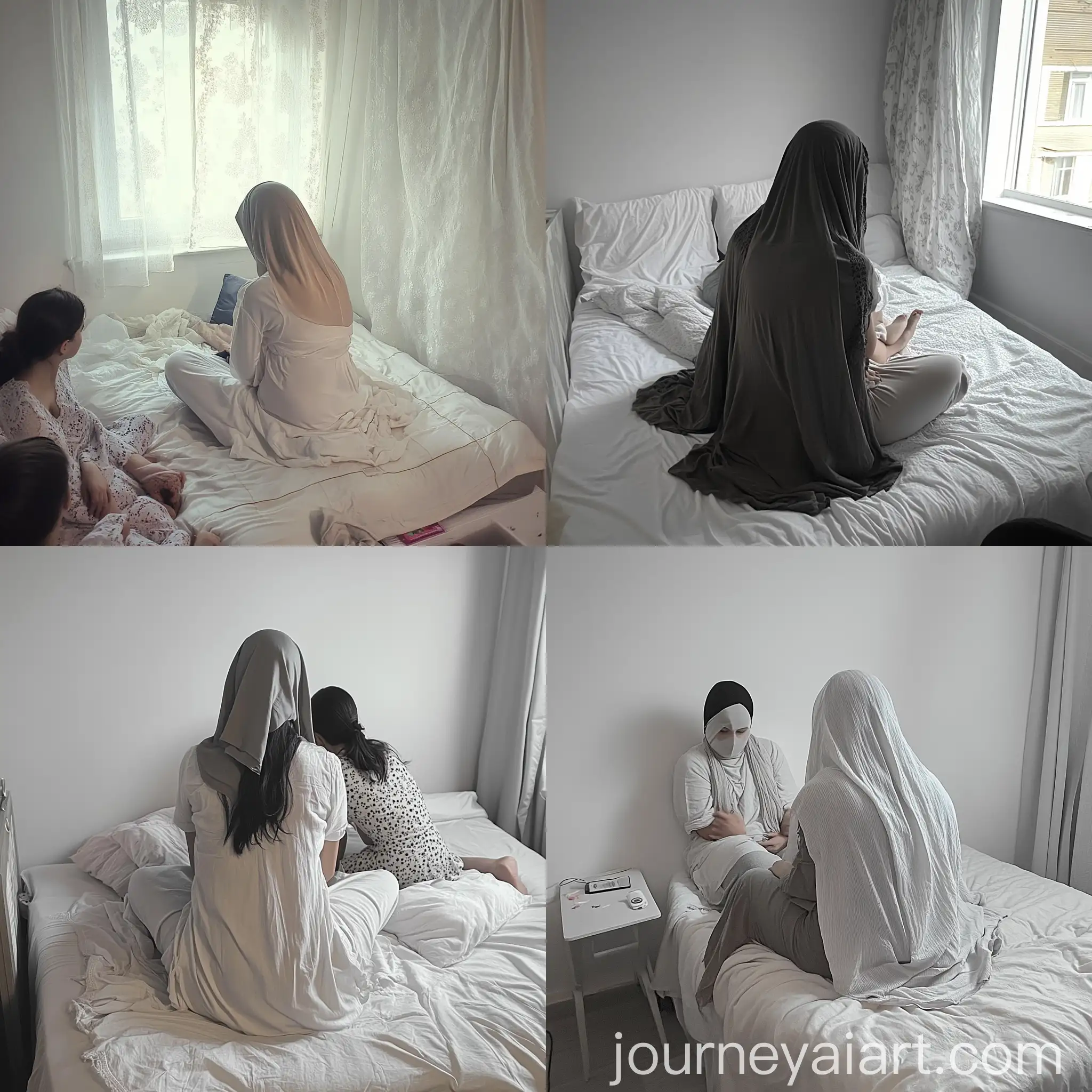 Young-Woman-Veiled-Sitting-on-Side-Bed