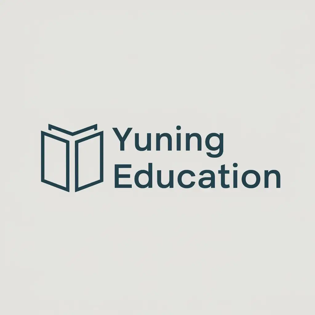 a logo design,with the text "YUNING EDUCATION", main symbol:book, education, minimalistic,Moderate,be used in Education industry,clear background