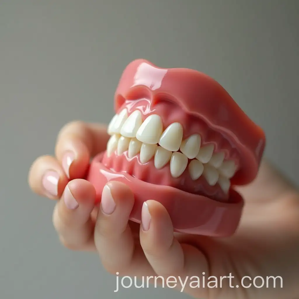Intriguing-Display-of-Teeth-Reflected-in-a-Hand-Mirror